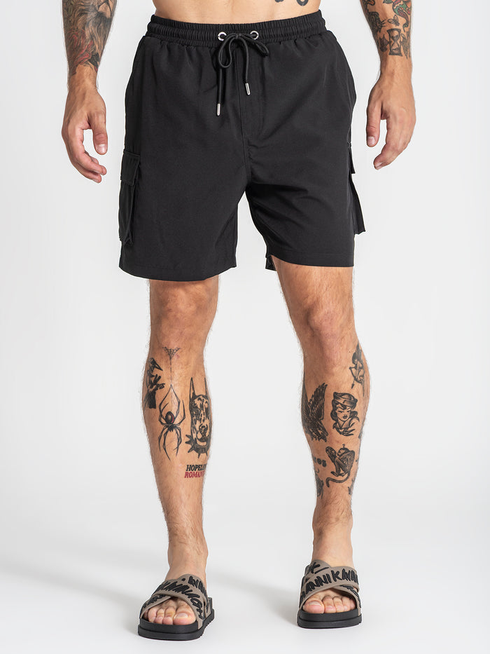 swimshorts / Black Cargo Swimshorts