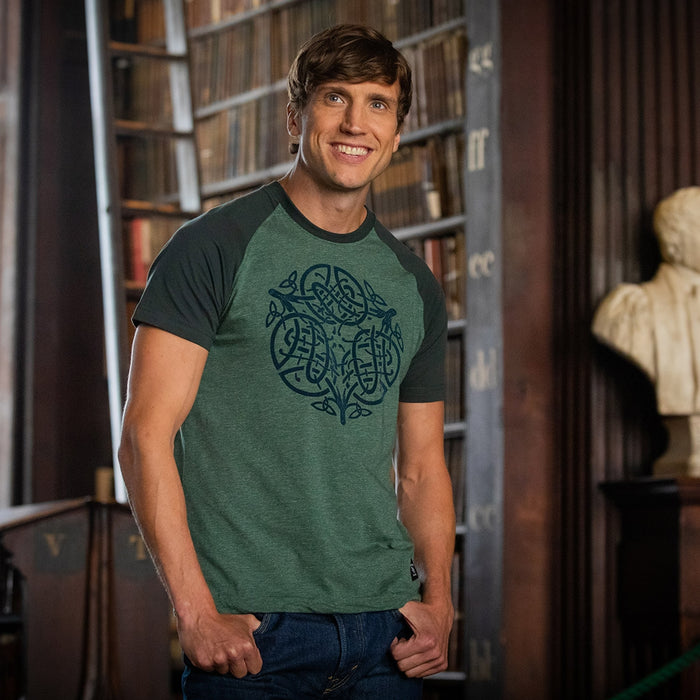 Book Of Kells Celtic Knot T-Shirt Moss Green