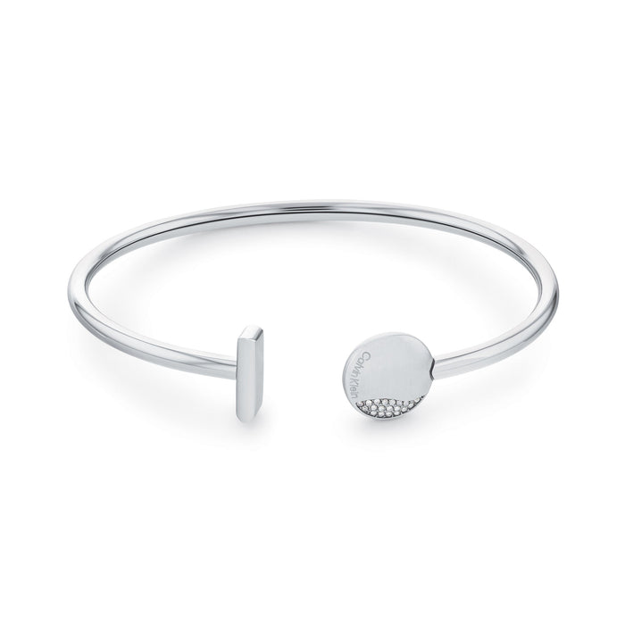 Calvin Klein Jewellery Stainless Steel with Crystals Women's Memory Steel Bangle - 35000140