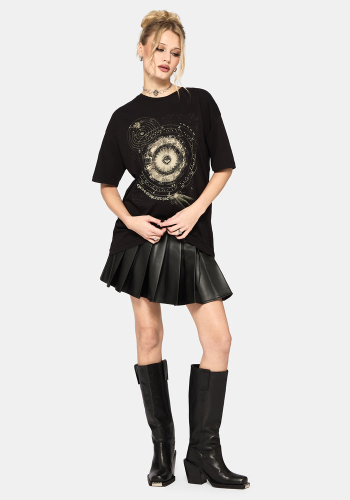 Elise Zodiac Celestial Print Oversized T-Shirt