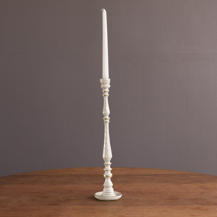 Beatriz Ball Encanto Crosby Medium Candlestick Holder — With an illustrative white taper