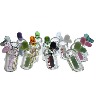 Borosilicate Encore Glass Ash Catcher – Reduces Ash and Debris, Easy to Clean with Vibrant Color Plug Design
