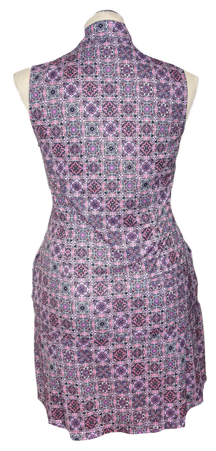 Greg Norman Play Dry Purple Mosaic Print Dress Size L