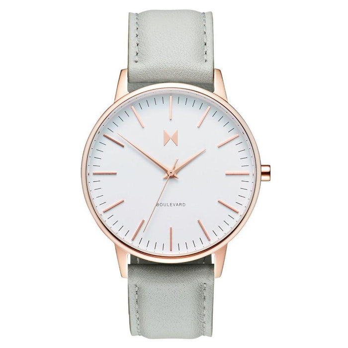 MVMT Boulevard Grey Leather Ladies Slim Watch - DMB01RGGR