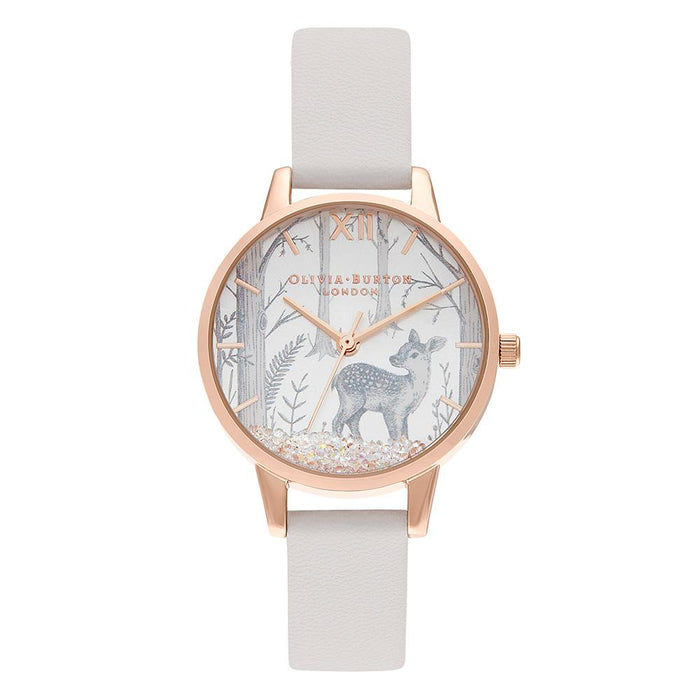 Olivia Burton Snow Globe Blush Leather Ladies Watch - OB16SG11