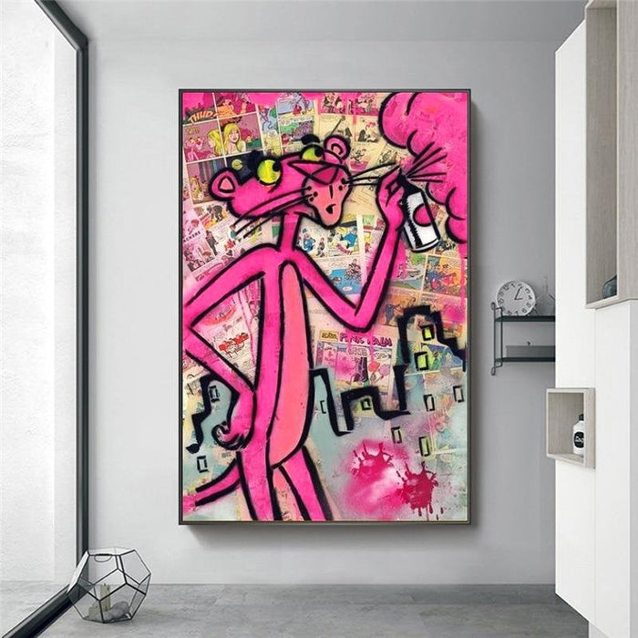 Pink Panther's Graffiti Fantasy: Artistic Spray