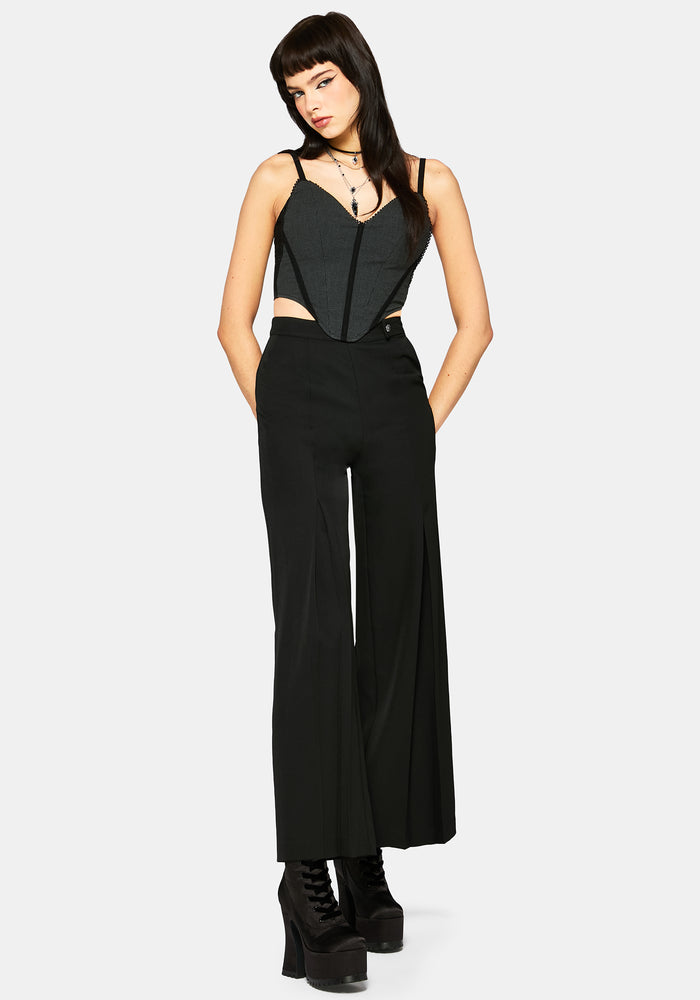 Pyra Houndstooth Lace Corset Top