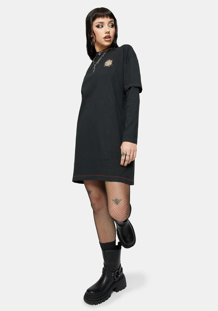 Temperance Tarot Graphic Long Sleeve Tee Dress