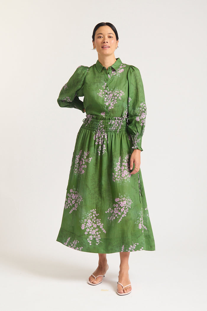 Willa Ramie Shirt In Maple Print