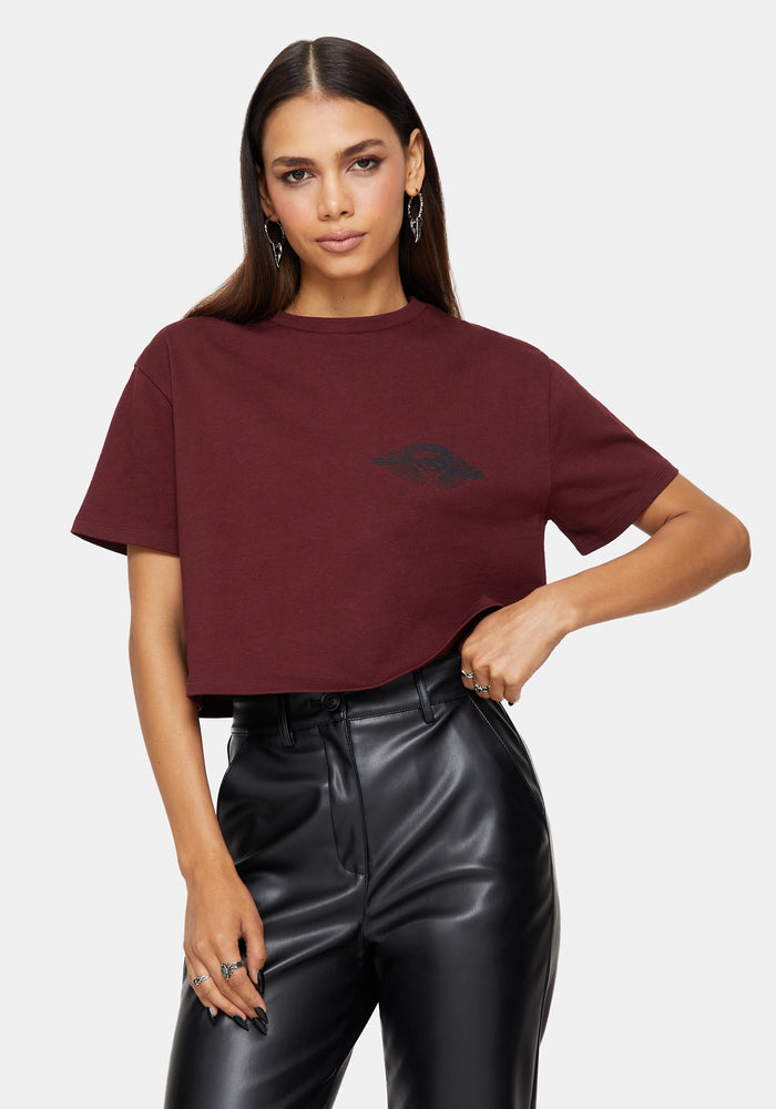 Xove Medieval Graphic Boxy Crop Cotton T-Shirt