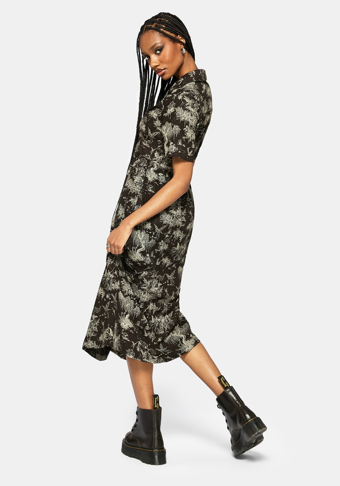 Zorya Winter Maypole Midi Shirt Dress
