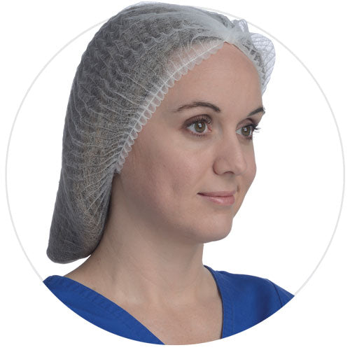 (1000/Case) AmbiShield 21" White Pleated Bouffant Cap