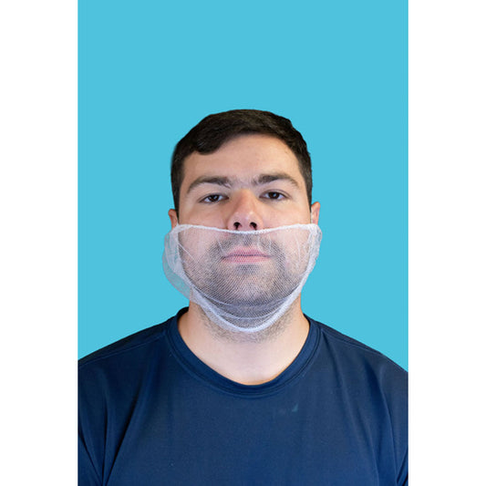 (1000/Case) Novus 18" White Nylon Beard Net
