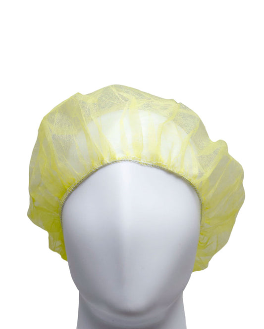 (1000/Case) Novus 21" Yellow Polypropylene Bouffant Caps