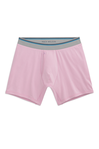 Front view of 18 hour Jersey Boxer Brief in Washed Pink