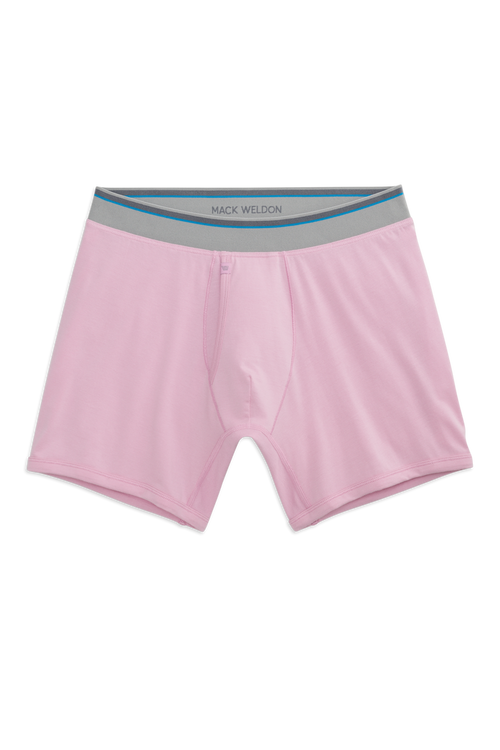 Front view of 18 hour Jersey Boxer Brief in Washed Pink