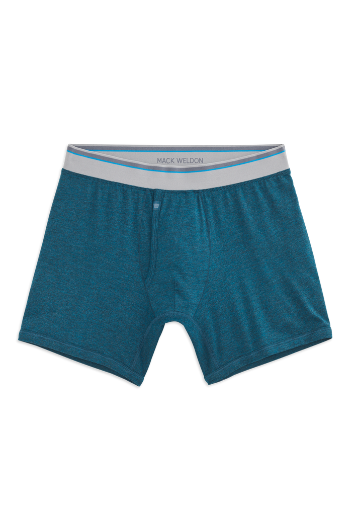 Deep Sea Heather | Front view of 18-Hour Boxer Briefs in Deep Sea Heather