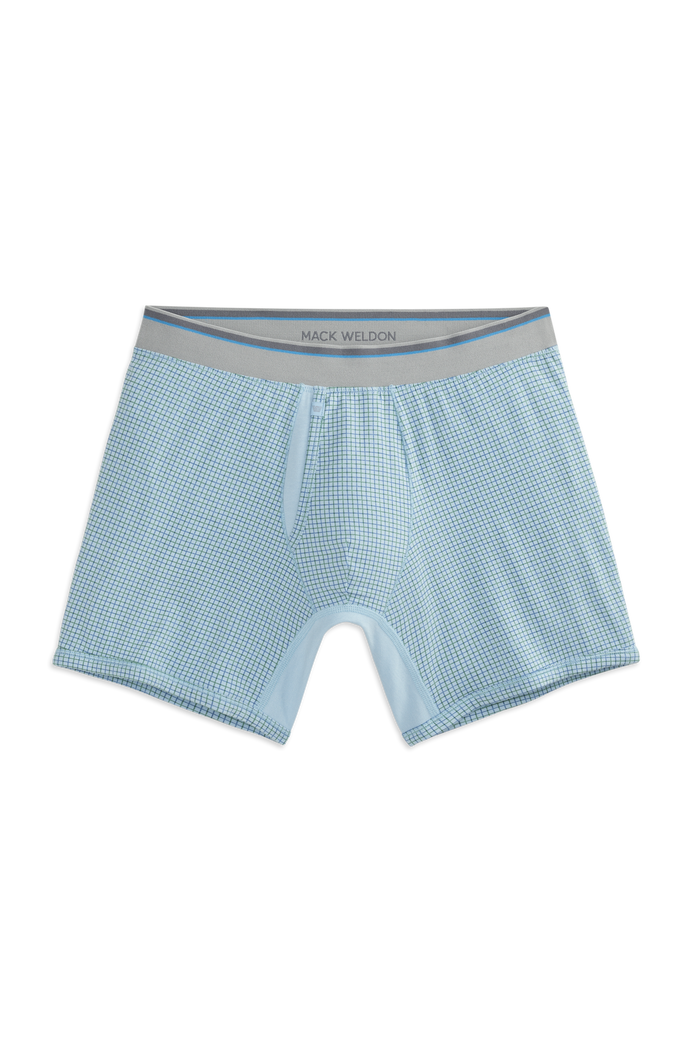 Stratosphere Tattersoul | Front view of 18-Hour Jersey Boxer Brief in Stratosphere Tattersoul