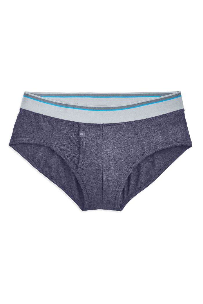 Navy Heather | Front view of 18-Hour Jersey Briefs in Navy Heather