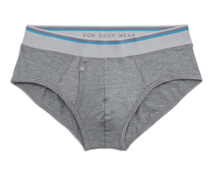 Grey Heather | Front view of 18-Hour Jersey Briefs in Grey Heather