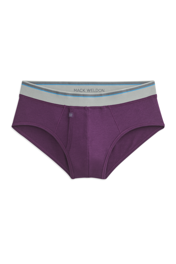 Front view of 18-Hour Jersey Brief in Fig Pudding