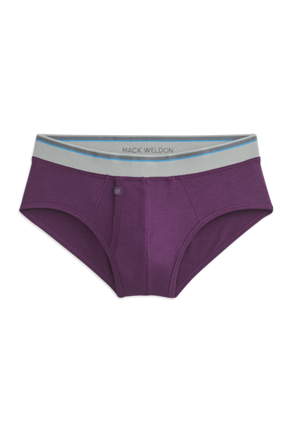 Front view of 18-Hour Jersey Brief in Fig Pudding