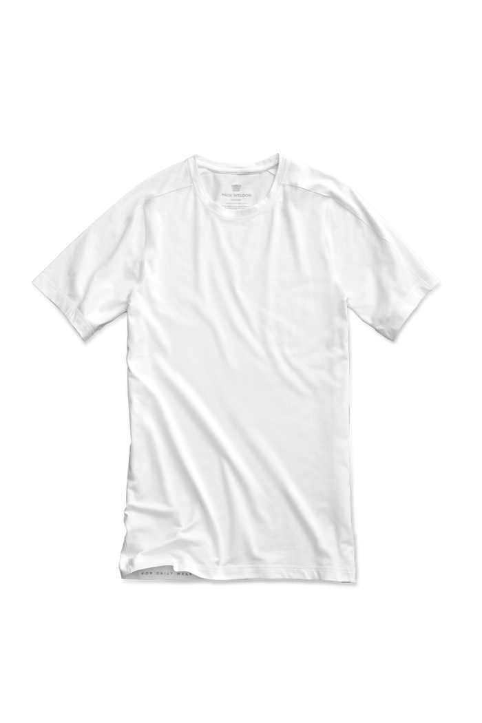 Bright White | Front view of Crew Neck Undershirt in Bright White