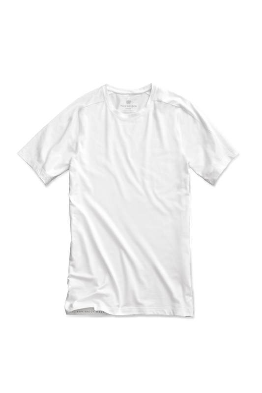 Bright White | Front view of Crew Neck Undershirt in Bright White