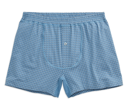 Chambray Shadow Dot | Front view of 18-Hour Knit Boxer in Chambray Shadow Dot