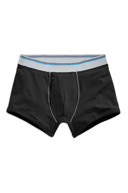 True Black | Front view of 18-Hour Jersey Trunks in True Black