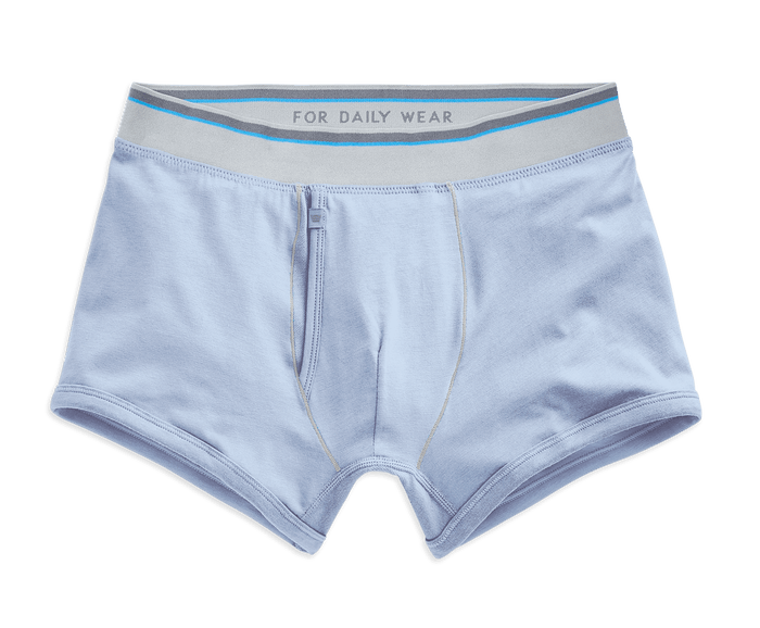 Frost | Front view of 18-Hour Jersey Trunks in Frost