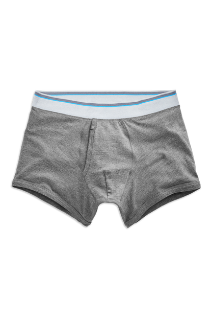 Grey Heather | Front view of 18-Hour Jersey Trunks in Grey Heather