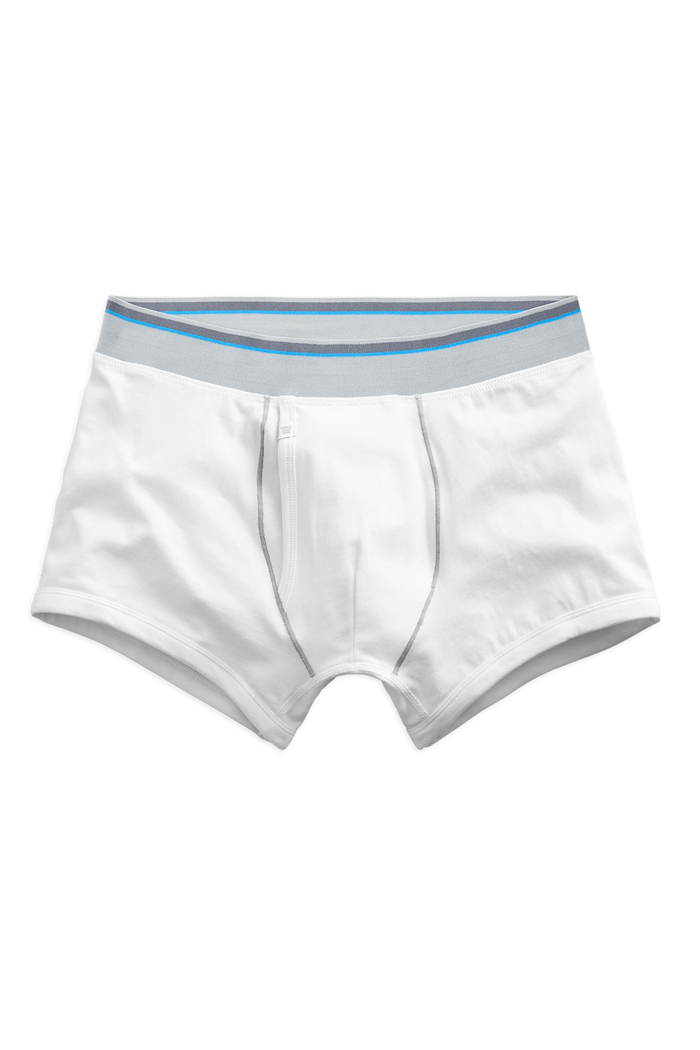 Bright White | Back view of 18-Hour Jersey Trunks in Bright White