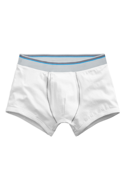 Bright White | Back view of 18-Hour Jersey Trunks in Bright White