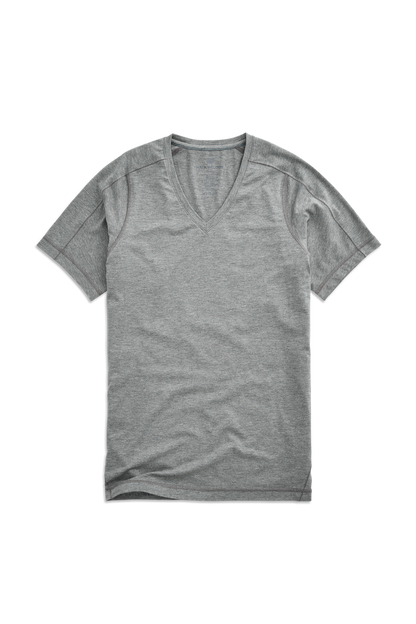 Grey Heather | Front view of 18-Hour V-Neck Undershirt in Grey Heather