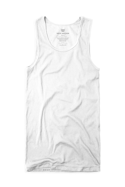 Bright White | Front view of 18-Hour Rib Tank in Bright White
