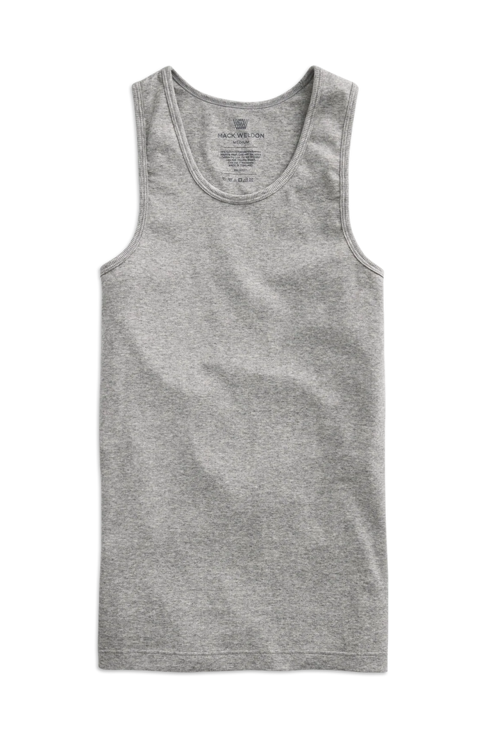 Grey Heather | Front view of 18-Hour Rib Tank in Grey Heather