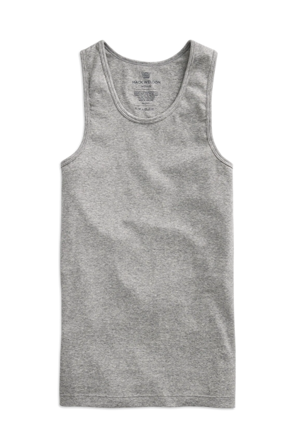 Grey Heather | Front view of 18-Hour Rib Tank in Grey Heather