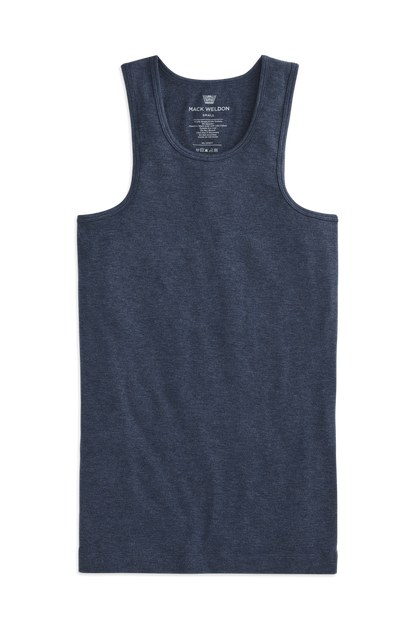 True Navy Heather | Front view of 18-Hour Rib Tank in True Navy Heather