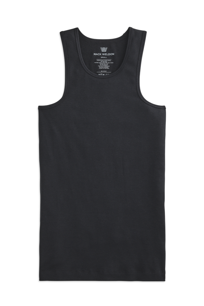 True Black | Front view of 18-Hour Rib Tank in True Black