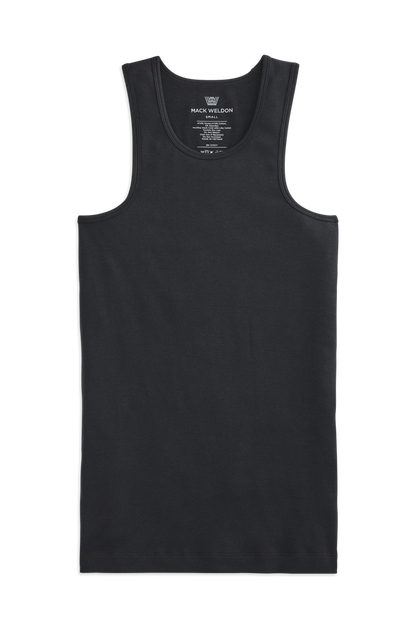 True Black | Front view of 18-Hour Rib Tank in True Black