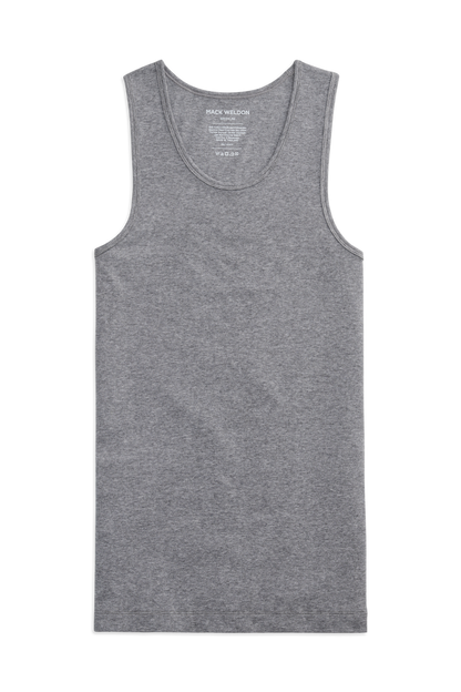 Front view of 18 hour rib tank in Medium Grey Heather