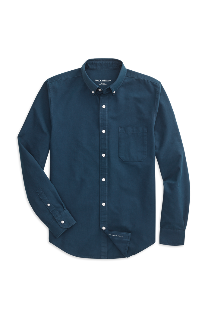 Total Eclipse Blue | Front view of Oxford Shirt in Total Eclipse Blue