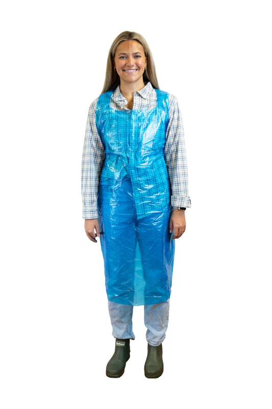 (500/Case) Novus 2mil Blue Disposable Poly Apron
