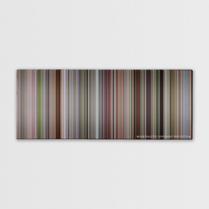 A Simple Favor color palette canvas print: thousands of thin vertical stripes of color