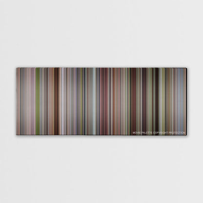 A Simple Favor color palette canvas print: thousands of thin vertical stripes of color