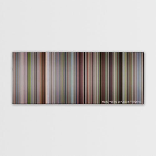 A Simple Favor color palette canvas print: thousands of thin vertical stripes of color