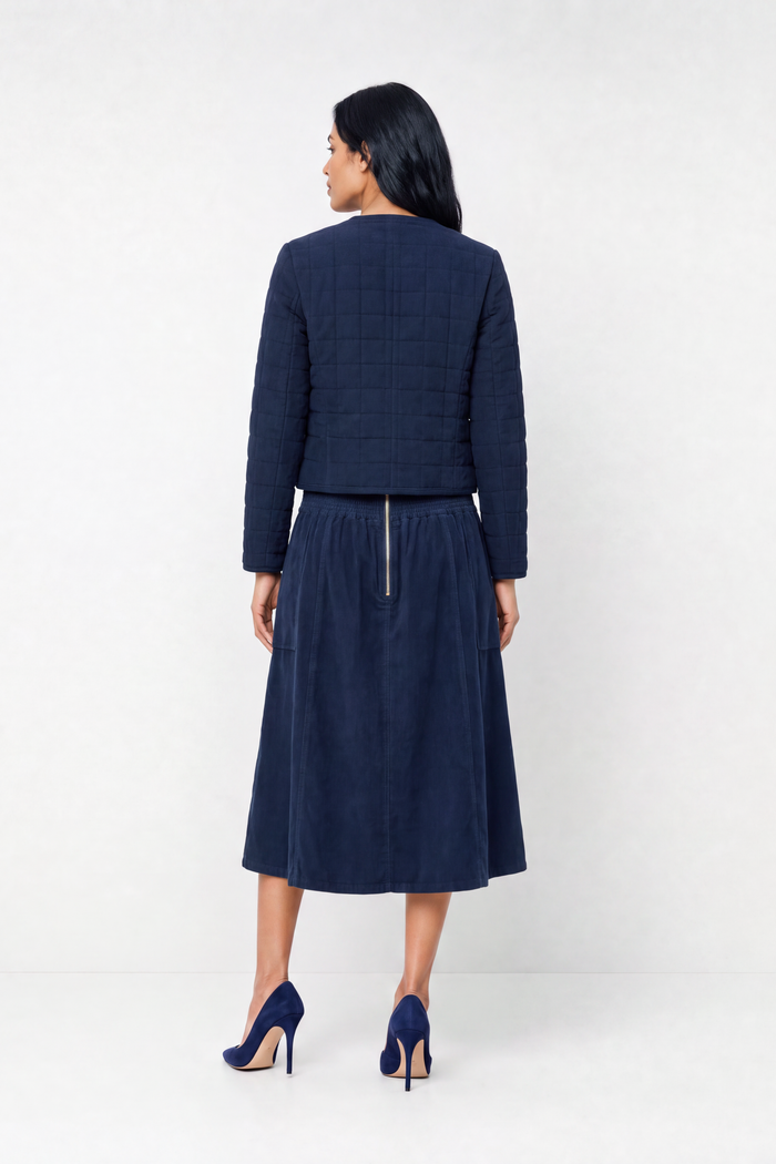 Abbey Skirt In Corduroy Navy
