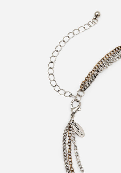 Abellona Moon Fern Layered Charm Necklace
