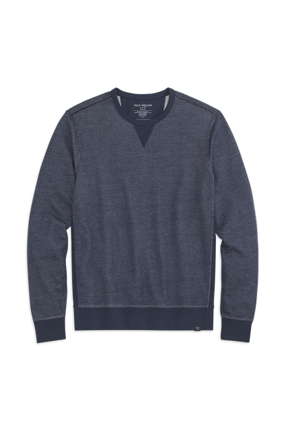 Front view of Ace Crew Neck Sweatshirt in True Navy - Bird's Eye